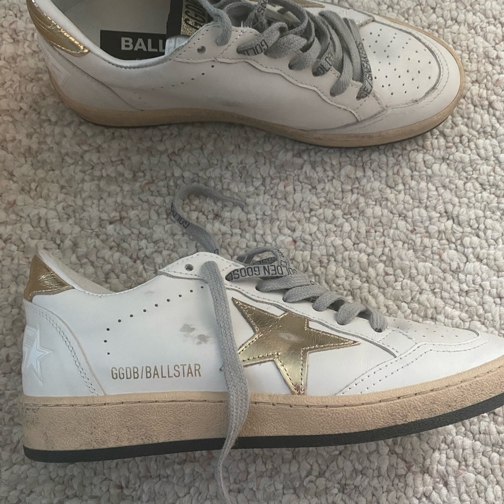 GOLDEN GOOSE Ballstar Mixed Leather Low Top Sneakers - Picture 6 of 10